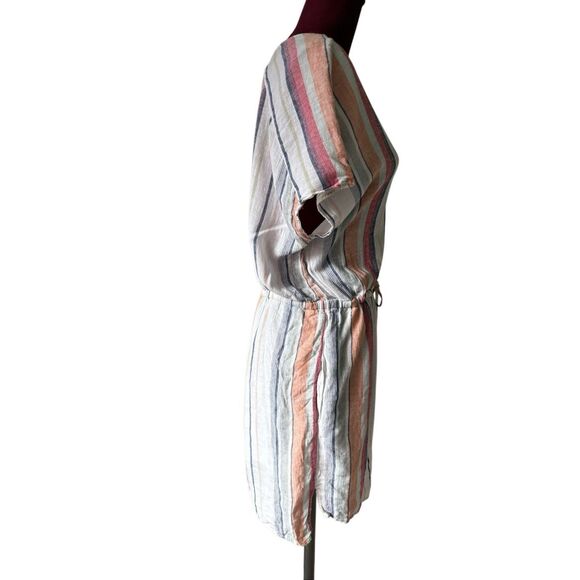 RAILS  Wren Linen Dress Cover Up  size S Marrakesh Pink Orange Blue Stripe Beach - Picture 10 of 10